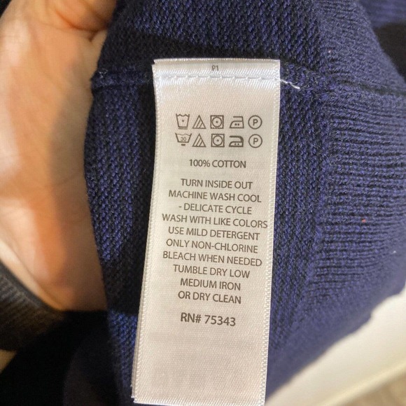 Art of Rhetoric Men's Navy Blue Large Knit Sweater Lightweight Pullover Crewneck - Picture 5 of 5